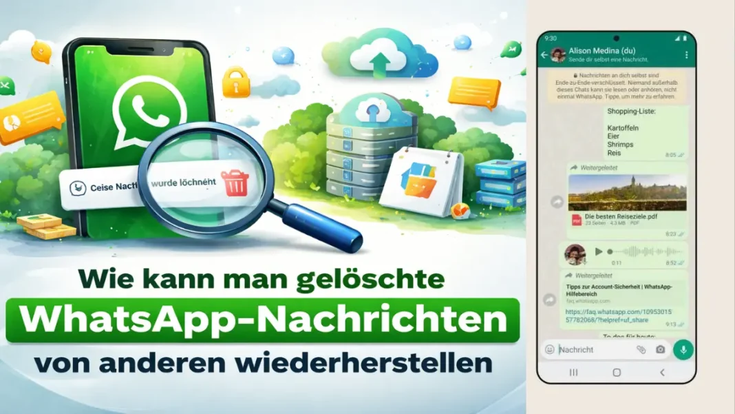 wie kann man gelöschte WhatsApp-Nachrichten von anderen wiederherstellen